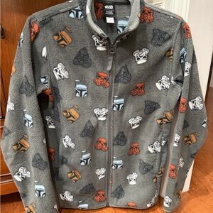 NWOT Star Wars Kids Fleece Jacket - Gray with Multicolor Print